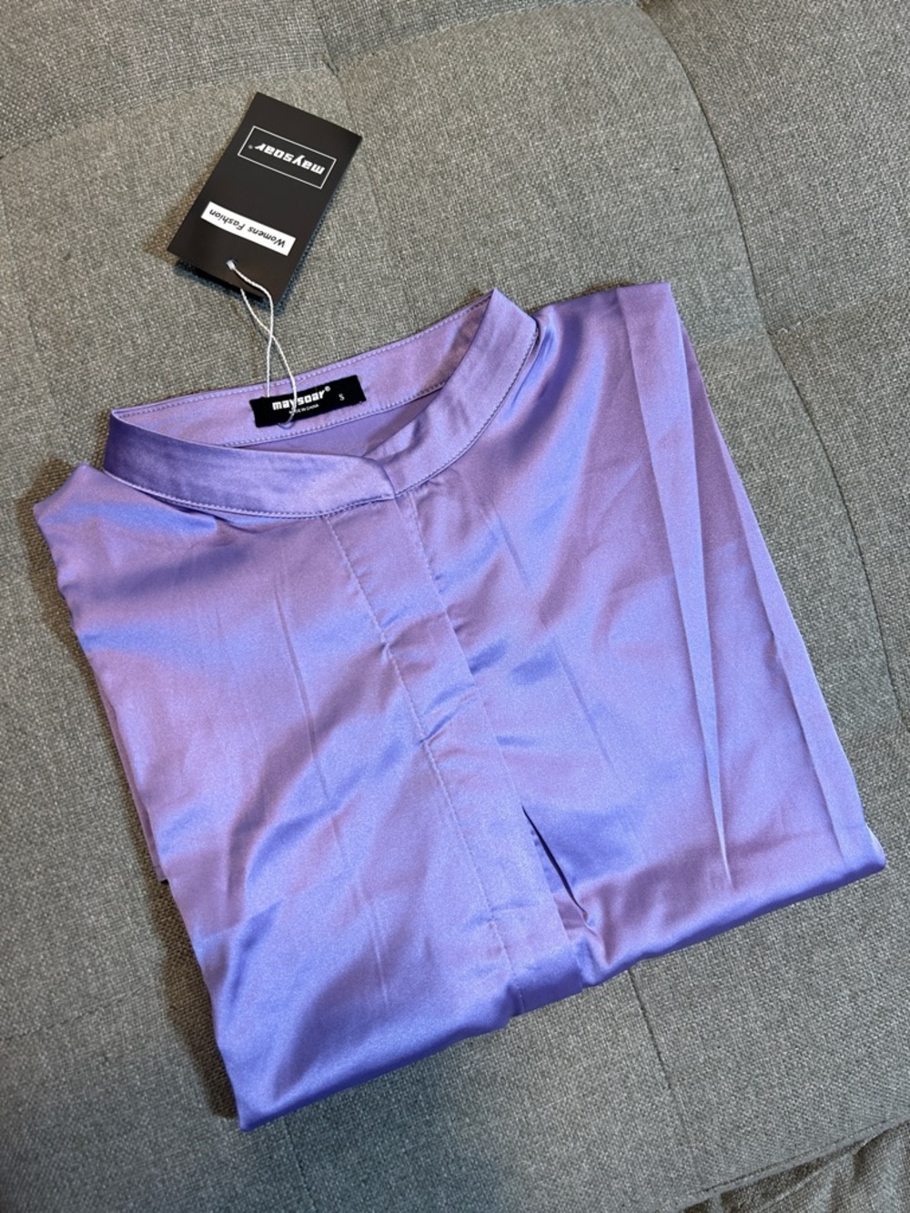 Sleeveless-Look Lavender Tunic Top